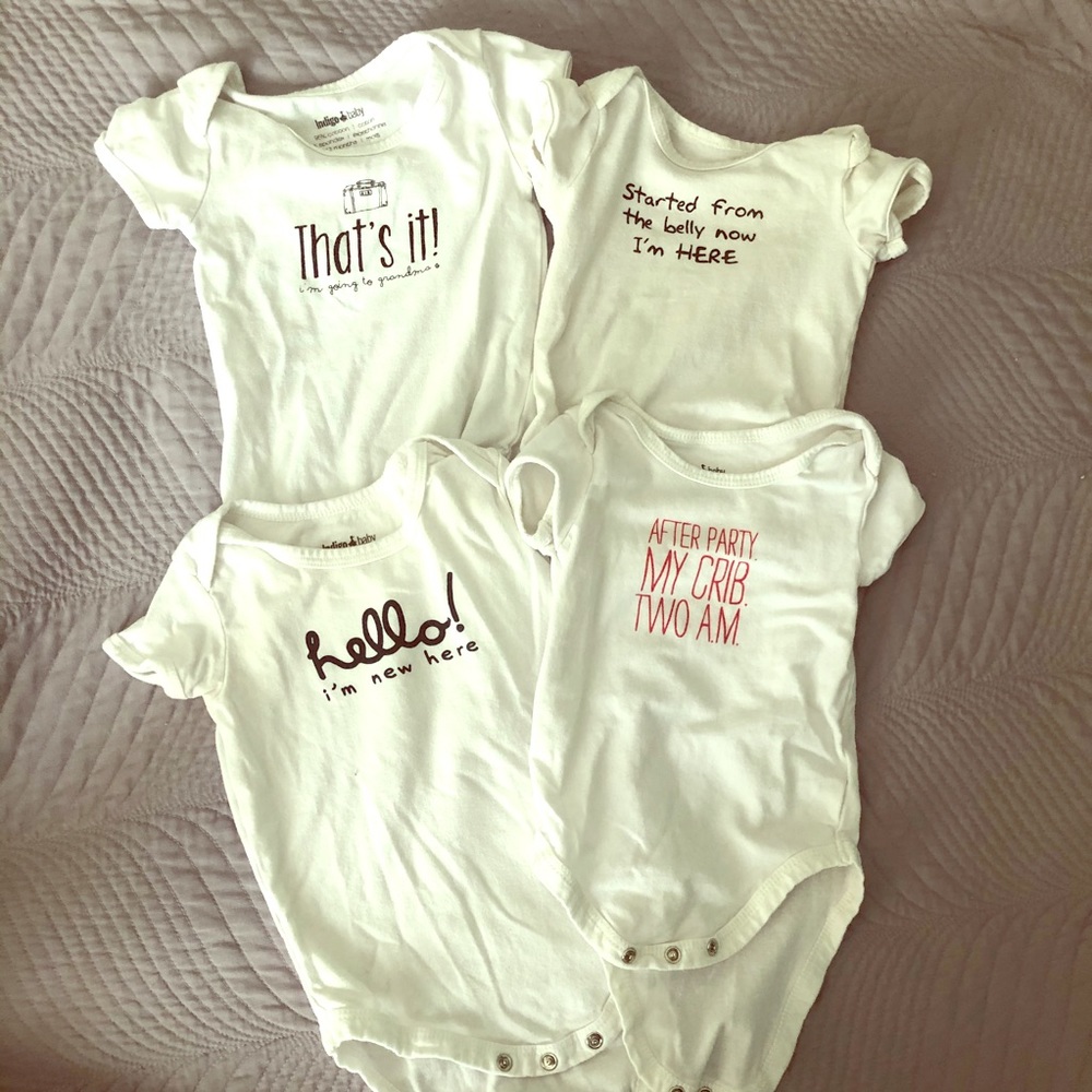 Indigo 6-12 month onesies